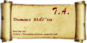 Thomasz Aléna névjegykártya